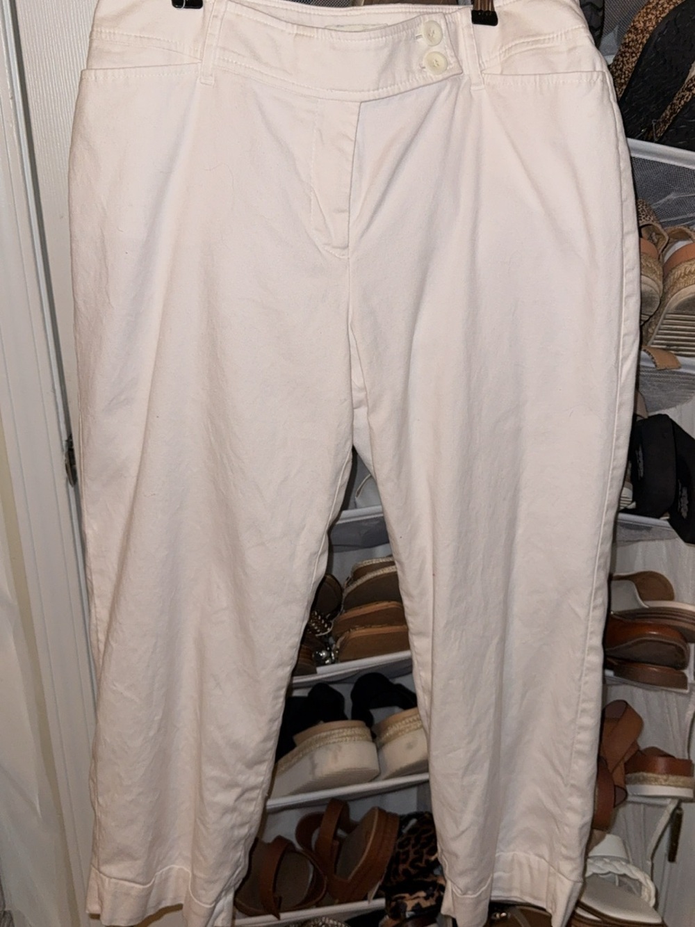 LOFT White Julie Cropped Pants